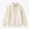 2026 Nuevo Suéter Cardigan con Cremallera y Hombros Caídos para Niños Otoño/Invierno, Ropa Exterior de Punto de Cuello Alto Medio para Niños Grandes