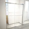 Box de chuveiro de uma linha com porta de correr dupla, porta de vidro divisória de separação seco-molhado para banheiro, tela de chuveiro integrada feita sob medida