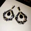 Pendientes Cuadrados con Colgante de Gota de Agua Cuadrados Inlaid con Pedrería de Plata de Ley Transfronterizos Europeos y Americanos Pendientes de Moda Exagerados de Industria Pesada Accesorios Versátiles para Pendientes para Mujeres
