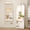 Espejo de Cuerpo Entero con Arco, Espejo de Pie para Uso Doméstico, Espejo de Pared para Habitación de Niñas, Espejo de Vestidor de Moda Estilo Ins para Tienda de Ropa