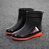 Botas de chuva de novo estilo para homens e mulheres, com design de bico fechado, impermeáveis e à prova de chuva, com punhos elásticos, adequadas para o trabalho e proporcionando aderência antiderrapante