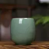 Taza de Cerámica Celadón de la Horno de Longquan Taza Pequeña de Té Juego de Té Kung Fu del Maestro Taza de Degustación de Seis Colores con Grietas de Hielo Caja de Regalo