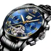 Reloj Tevise Celebridad de Internet Reloj de Fase Lunar Estrella Reloj Impermeable Luminoso Tourbillon Reloj Luminoso para Hombre Venta al por Mayor