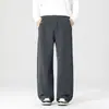 Ropa para Hombre Shanggu: Pantalones casuales rectos con estampado de bambú para cuatro estaciones, pantalones largos holgados de punto estilo 'old money' para hombre