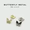 Botones Metálicos para Camisa de Mariposa Tridimensional con Diamantes, Botones Decorativos de Alta Gama para Tops de Vestido de Punto para Mujer