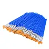 Pincel de línea de pelo de nailon para pintura artística transfronteriza, pincel de punta plana, mango de plástico, tubo de aluminio, pincel para práctica de gouache y acrílico