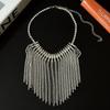 Europeu e Americano Internet celebridade moda heavy-duty diamante borla strass luz colar de luxo das mulheres exagerado estilo boate garra colar vintage