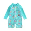 3-6M 6-9M 9-12M 12-18M 18-24M 2-3A, traje de baño de una pieza para niño de manga larga