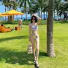 Traje de Baño de Chica Atractiva con Abertura Espalda Hermosa Bikini de Vacaciones con Almohadillas para el Pecho Espalda Descubierta Sexy Nuevo Traje de Baño Estilo Coreano Ins