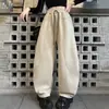 Calças Wide Leg Femininas Outono 2026 Novas Calças de Moletom de Corte Reto Calças de Moda Brancas e Vermelhas Infantis