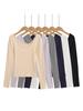 2480-25 Verano Estilo Coreano Cuello Cuadrado Profundo Ajustada Combinable Básica Spice Girls Hombro Camiseta Adelgazante Manga Media Base