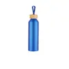 Wow Oh Transfronterizo Sencillo Tapa de Madera de Bambú Botella de Boca Pequeña Portátil de Mano Deportes Exterior Botella de Agua Taza de Agua Olla de Aluminio Botella de Agua de Aluminio