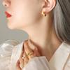 Brincos da moda da Coreia do Sul sem furos para orelhas, para homens e mulheres, estilo Hong Kong, em aço titânio, banhado a ouro 18k, brincos de clipe de orelha F377