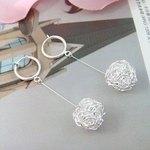 厂家批发银丝耳环直径12MM弹簧耳夹款