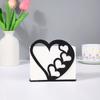 Porta servilletas de diseño hueco en forma de corazón, porta servilletas de metal para encimera de cocina, decoración de mesa con forma de pata de perro