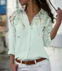 Comercio Exterior Transfronterizo 2024 Cárdigan para Mujer Europeo y Americano Camisa de Manga Larga con Estampado de Flores 3D Top de Alta Gama Versátil para Mujer