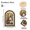 Arco de Tulipán Fresco Pastoral de Cuatro Estaciones Cartel Colgante de Madera de Doble Capa de 5 mm Adorno Decoración de Atmósfera para Pared del Hogar