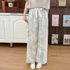 Pantalones de Pijama de Algodón Suave con Dibujos Animados para Usar al Aire Libre, Ropa de Casa Holgada, Delgada, Estampada, Lindos, Estilo Coreano, con Tacto de Algodón
