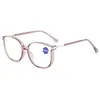 Gafas de lectura de moda transfronterizas estilo nuevo luz azul anti-luz marco grande gafas de lectura para mujer versátiles de moda marco fino con destellos gafas de lectura