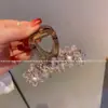 Horquilla de Cristal Exquisita y de Lujo Ligero para la Parte Trasera de la Cabeza de Mujer, Pinza de Tiburón de Tocados de Gama Alta, Nueva Horquilla de Moda