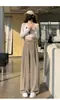 Novo Estilo Chinês Estilo Nacional Design de Fivela Senso de Design 2025 Primavera e Verão Novas Calças de Perna Larga Versáteis de Cintura Alta para Mulheres Plus Size