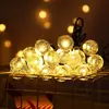 Fio de Luz de Bola de Bolha LED Solar Transfronteiriço Lanterna de Bola de Cristal Luz de Atmosfera de Feriado Estilo Acampamento Luz de Fio Decorativa para Pátio