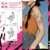Adesivos de Tatuagem Herbal Combinação de Flores À Prova d'Água e à Prova de Suor Não Reflexivos Borboleta Flor Tatuagem Bonita para Braço e Perna para Meninas