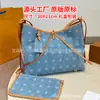 2025 Nova Bolsa Tote de Ombro/Transversal em Jeans Média Versátil Moda Estilo Nacional