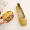Zapatos de Punto de Una Capa Jinbukang para Mujer Primavera y Verano Nuevo Estilo Slip-on Doudou Punta Cuadrada Boca Baja Tejido Volador Plano Transpirable Suela Blanda Único