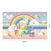 Banner de Aniversário com Tema de Unicórnio Fundo para Fotografia Bandeira Pendurada 110*180cm Suporta Design Personalizado de Desenho Animado 3D