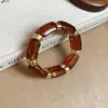 Pulsera de Madera con Grano Color Café Estilo Vintage Retro, Pulsera de Lujo Ligero de Gama Alta, Joyería de Moda Transfronteriza Europea y Americana