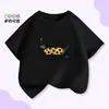Camiseta Moda Versátil Manga Curta Gola Redonda Infantil Pronta Entrega Transfronteiriça Algodão Puro Estilo Coreano Solta Moda Casual Top