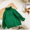[Stock Listo] Prendas de Punto para Niños Otoño e Invierno 2025 Nuevo Estilo Jersey de Cuello Alto de Color Puro para Niños