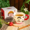 Taza de Cerámica Linda de Dibujos Animados Chibi Maruko-Chan Taza para Desayuno Leche Taza de Agua para Pareja Regalo de Cumpleaños Personalización