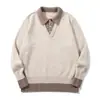 Suéter de dos piezas estilo retro "old money" japonés para hombre de Rumeng, marca de moda de otoño, peso pesado, tejido casual para parejas