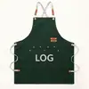Delantal Impermeable de Lona para Comercio Exterior Transfronterizo con Etiqueta para Supermercado, Cocina, Uso Doméstico, Resistente a Manchas, Resistente al Desgaste, Ropa de Trabajo, Delantal de Longitud Extendida al por Mayor
