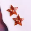 Botones de Estrella de Cinco Puntas Impresos en Acrílico con Textura de Madera para Ropa Infantil DIY Colgante para Cadena de Teléfono Móvil Accesorios de Flor para Zapatos