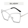 Gafas de Metal para Mujer Cross X con Lente Plano Antiluz Azul, Moda Ins, Montura Personalizada para Celebridad Cyber, Montura Artística Retro