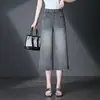 3129 jeans femininos, calça cropped reta de perna larga, verão Tencel macio fino confortável cintura alta solta design requintado