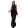 Ropa de Mujer Transfronteriza Europea y Americana Otoño 2026 Nuevo Sexy Temperamento Sin Mangas Plisado Ceñido al Cuerpo que Resalta la Cadera Vestido Largo Mujer
