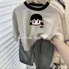 Camiseta de algodón puro para niños, nueva de primavera y otoño 2026, estilo coreano, manga larga, cuello redondo, bloques de color, top para bebé, camiseta
