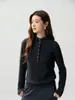 ¡No elige atuendos! Sudadera de cachemir de estilo sencillo para mujer, con botones, suave y relajada, tejido versátil