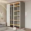 Arara de Roupas de Chão Guarda-Roupa Aberto para Quarto Prateleira de Metal Aço para Hall de Entrada Prateleira de Armazenamento de Roupas para Pendurar Montagem