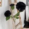 Flor artificial de boda de 3 cabezas con fragancia oscura, flor falsa, crisantemo Fushou, decoración del hogar, conjunto de boda, decoración floral suave, arreglo floral