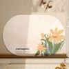 Tapete de piso de lama de diatomáceas para banheiro de tulipa porta de banheiro absorvente secagem rápida para idosos mulheres grávidas tapete de piso antiderrapante casa