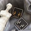 ED051 Aretes Europeos y Americanos Exagerados Neutrales Estilo BF para Pareja Puntada Cadena Cubana Acero Titanio Aretes Plata