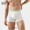 Processamento Personalizado de Roupa Íntima Masculina de Algodão Colorido, Cuecas Boxer de Algodão Puro, Cuecas Boxer Masculinas Respiráveis de Cintura Média Tamanho Grande Venda por Atacado