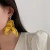 Brincos de Chiffon com Flor e Franja Agulha de Prata Diamante Brancos Super Fada Brincos de Moda de Alto Padrão para o Dia a Dia All-match para Mulheres