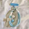 Ins Nube Estrella Lanyard para Teléfono Móvil Pulsera Cadena Corta Colgante Llavero Correa de Mano Universal Cara Sonriente