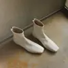 Botines elásticos ultra elásticos de estilo coreano para mujer, nuevos de otoño e invierno, punta cuadrada, cierre lateral, forro de piel, tacón bajo, botines cortos elásticos